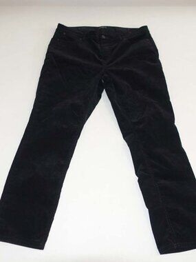Talbots Women's Flawless 5 Pocket Straight Corduroy Pants Size 14 Petite Black
